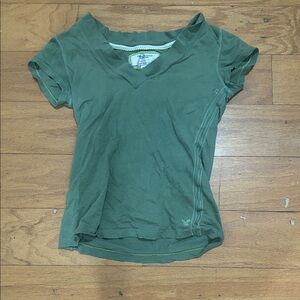 American Eagle Outfitters Olive V-Neck Tee